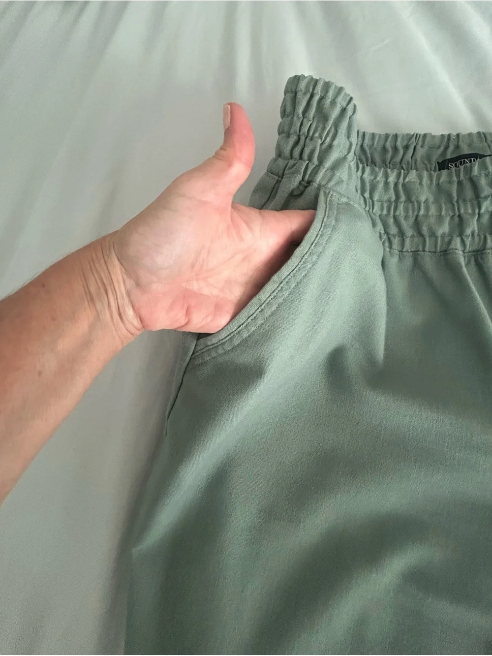 Wide Leg Capris in Sage Green - Women